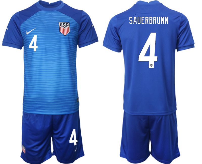 Men 2022 World Cup National Team United States away blue 4 Soccer Jersey